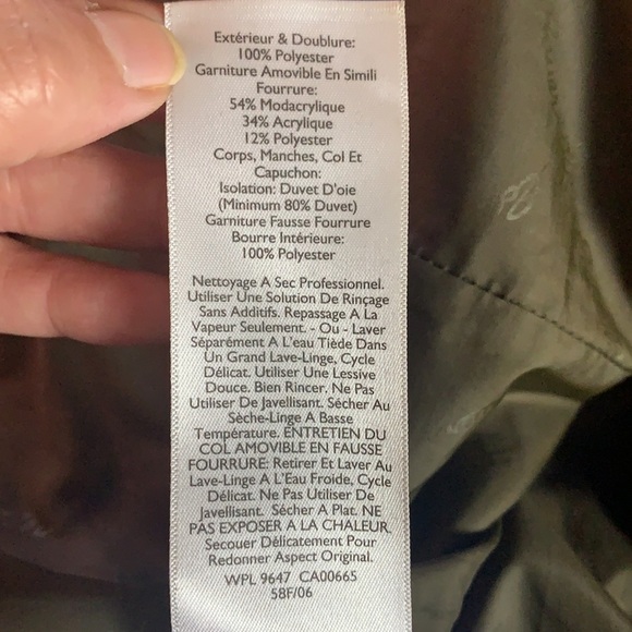 EDDIE Bauer Brown Premium Goose Down Long Puffer Coat Removable Hood Size M - Picture 12 of 15